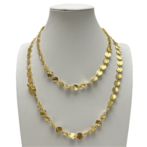 KARINE SULTAN - Elegant Pearl Necklace & Medallion Charm Pendant: Gold main image 1